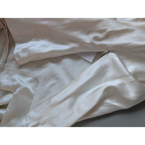 NWD Reformation Ronda Silk Wedding Gown Maxi Dress Sz 12 Ivory #4A453 - Picture 15 of 16